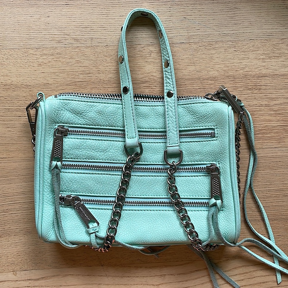 Rebecca Minkoff mint zip Crossbody bag
